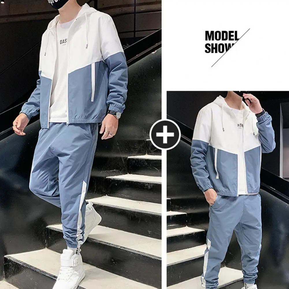 Spring Men Casual Sets Mens Hooded Tracksuit Sportswear JacketsPants 2 Piece Sets Hip Hop Running Sports Suit 250117