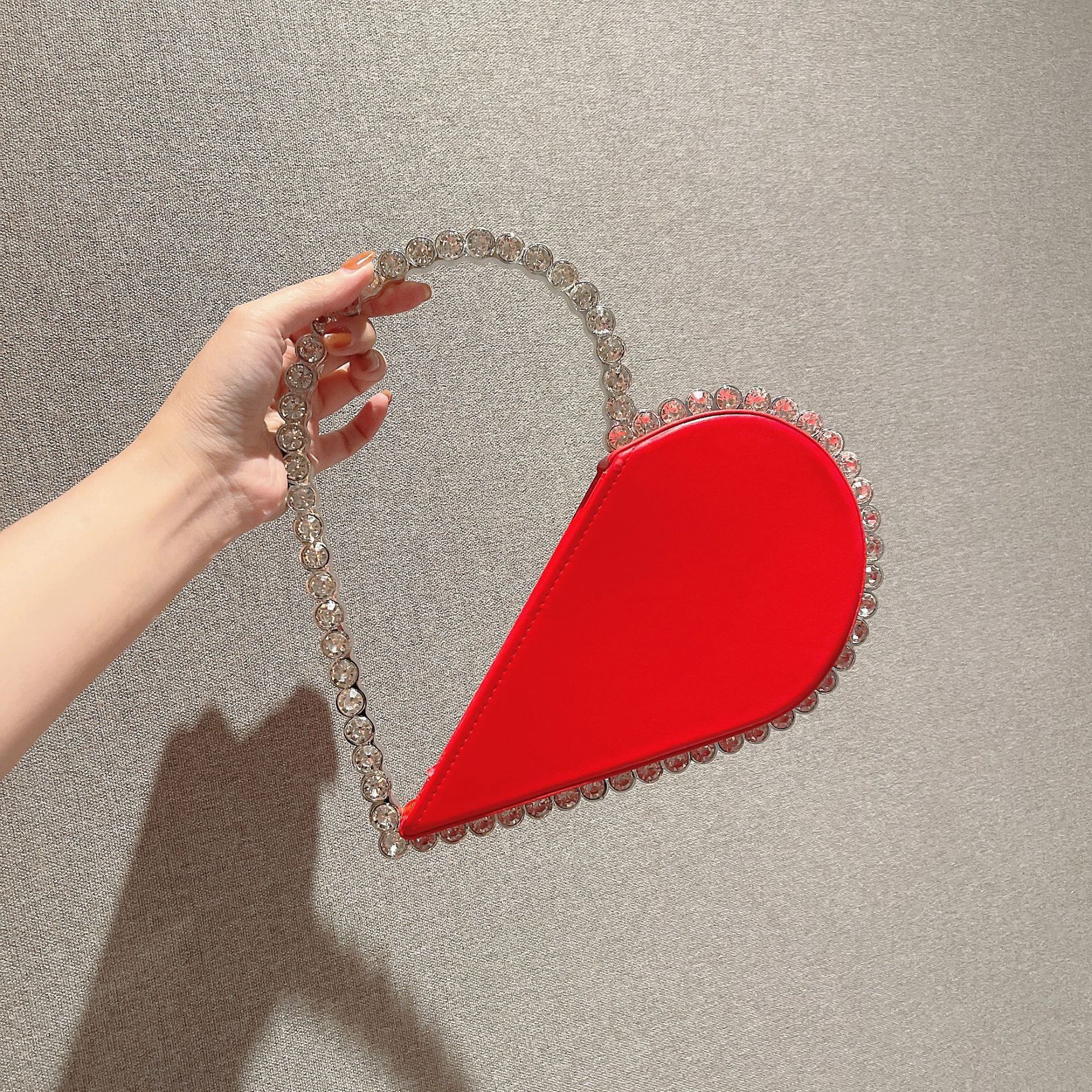 French Banquet Women's Sparkling Bag, Same Niche Design, Socialite Rhinestone Love Party Handbag Trend