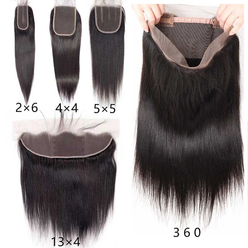 Brazilian 360 Straight Full Lace Frontal Clo 26 44 Clo Remy Human Hair Clo 134 Transparent Lace Natural ColorXJ250120