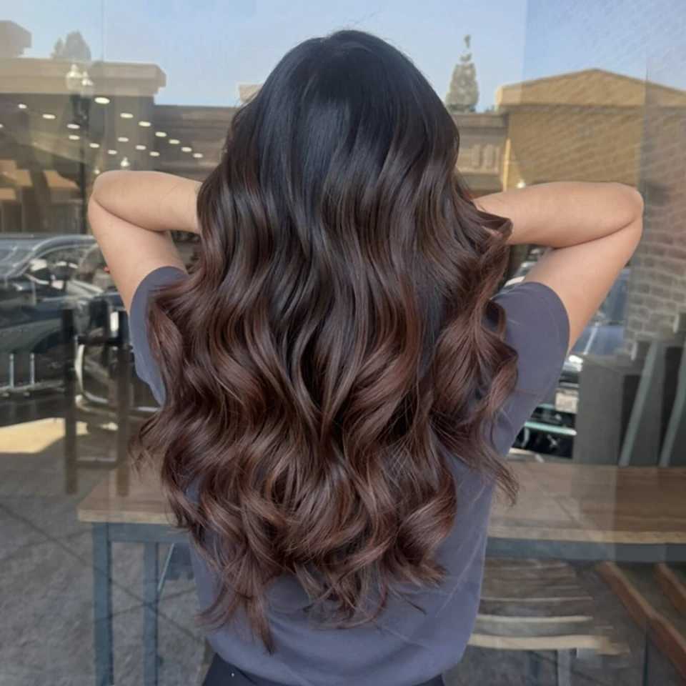 Ombre Loose Deep Bundles With Clo 1B Brown Human Hair With 4x4 Lace Clo Two tone Dark Root To Brown Brazilian Human HairXJ250120