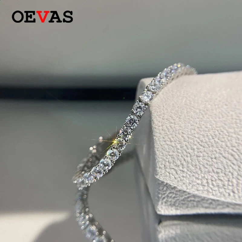 OEVAS 100% 925 Sterling Silver m High Carbon Diamond Fashion Super Flash Tennis Bracelet Fine Jewelry Gift Wholesale 250121