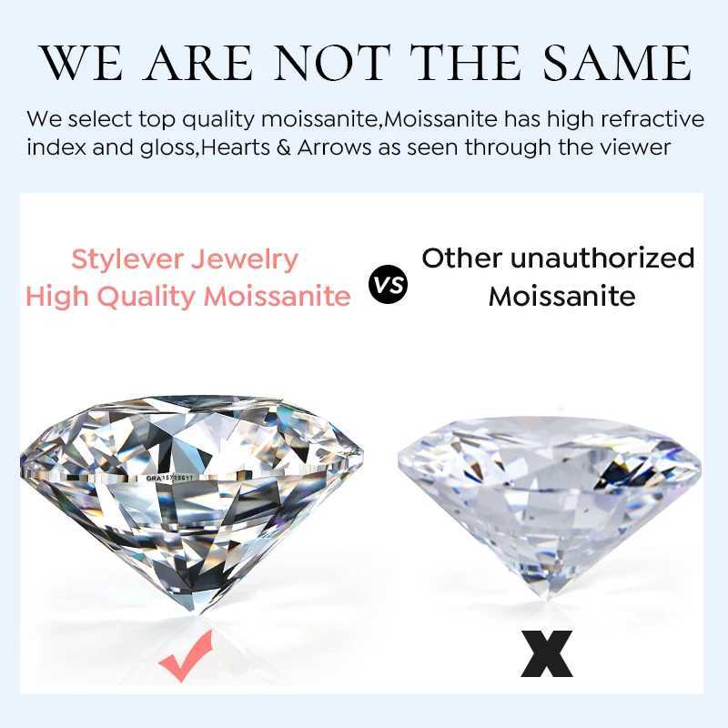 Stylever 1.7ct Moissanite Necklace for Woman 925 Sterling Sliver 7 Diamond Pendant Plated Platinum Engagement Wedding Jewely NewXJ250114