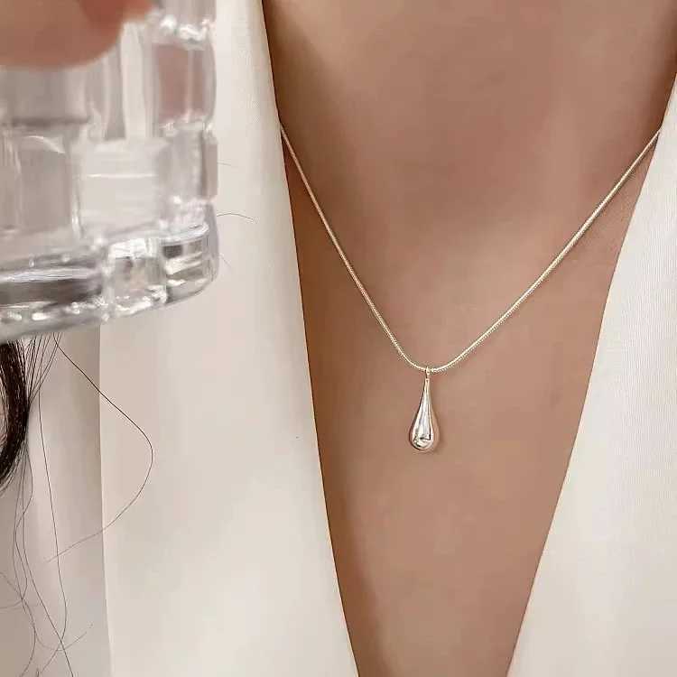 S925 Sterling Silver Necklace For Women Waterdrop She Fashion Minimalist Pendant Necklace Cute Charm Necklace Birtay GiftXJ250114