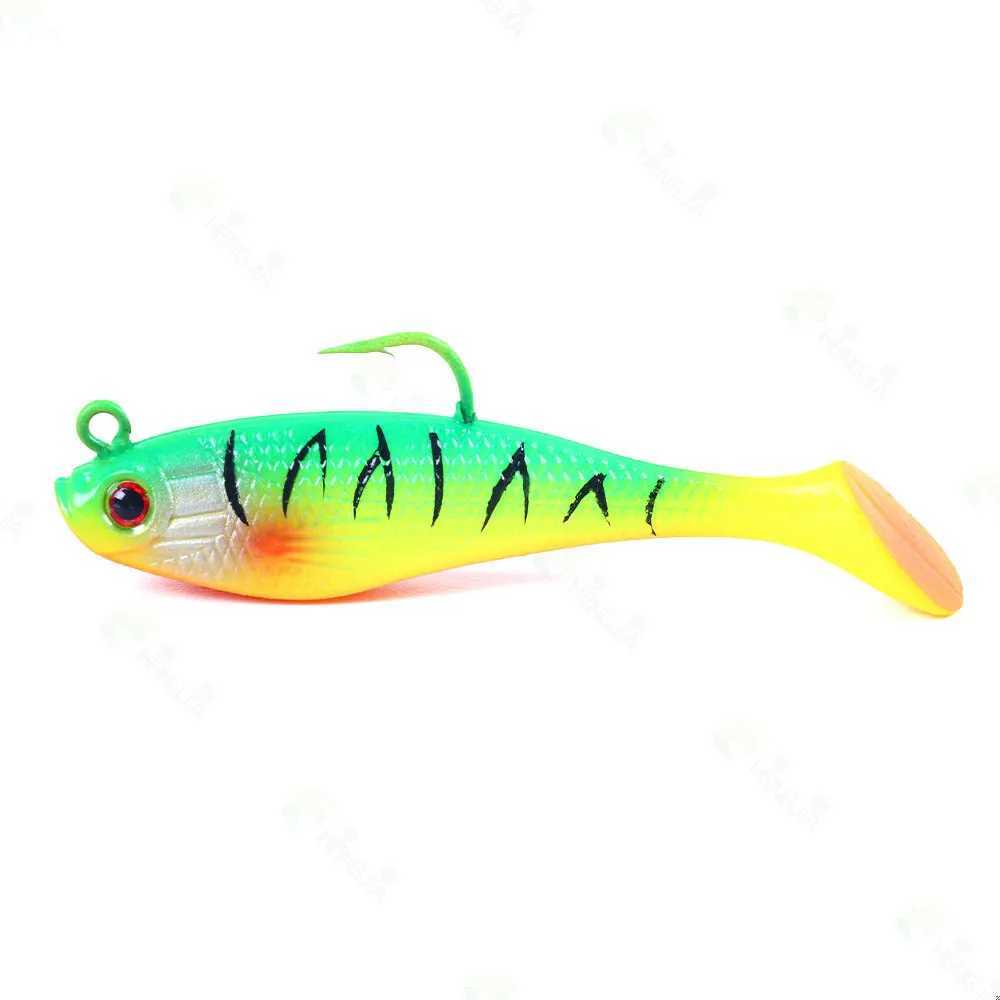 Sea Fishing Jigs Head Silicone Soft Bait 8cm-10g T tail Wobbler Fishing Lure Artificial Rubber Bait Swimbait Fishing TackleXJ250122