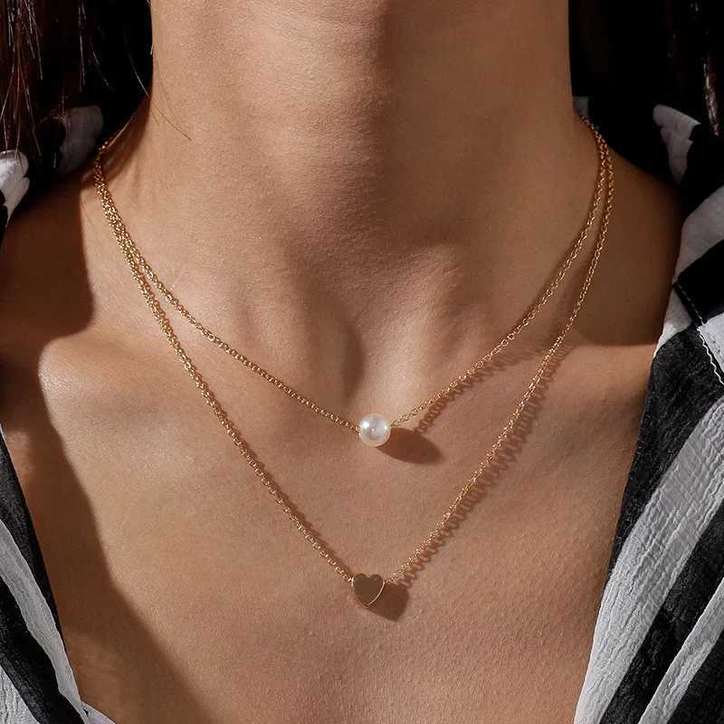 925 Sterling Silver Double-Layer Layered Pearl Necklace Fashionable Pendant Collaone Chain Temperament Luxury JewelryXJ250114