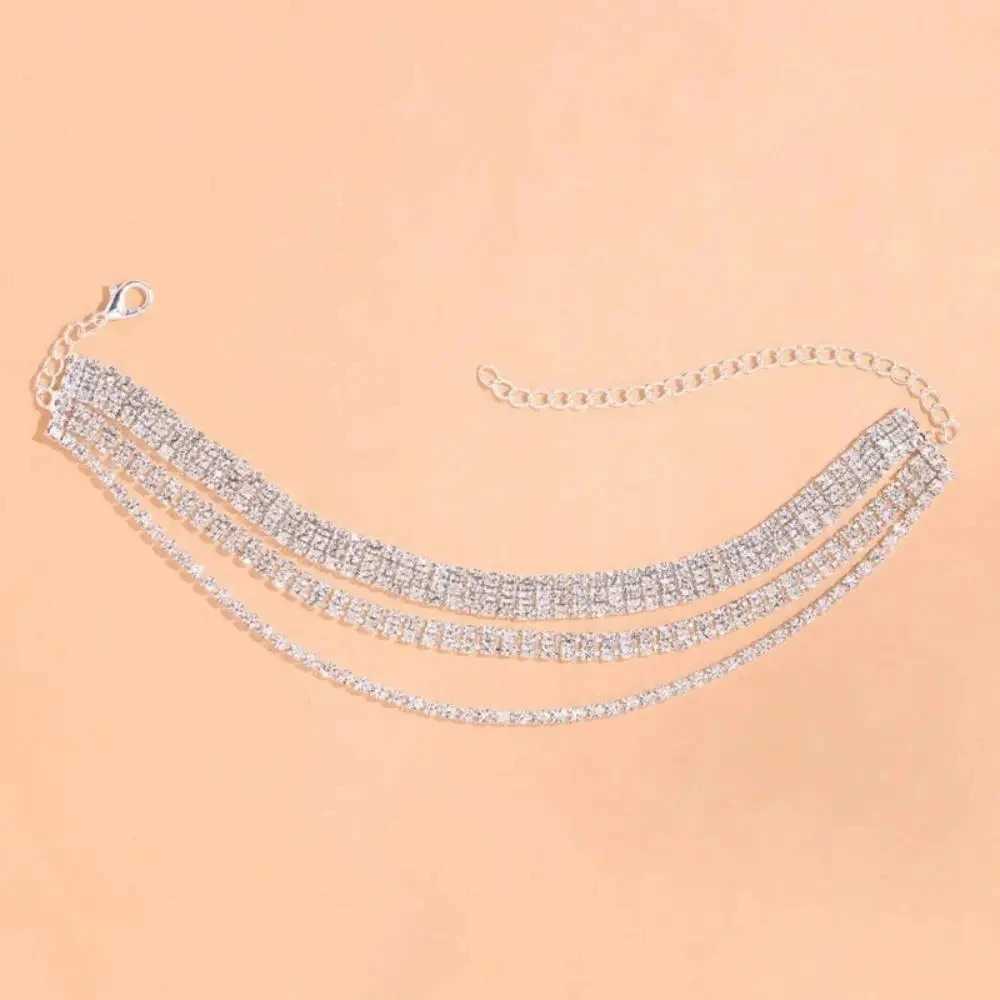 Stonefans Bling Layered Barefoot Anklet for Women Bracelets Jewelry Leg Rhinestone Foot Chain Summer Beach Jewelry Gifts HolidayXJ250121