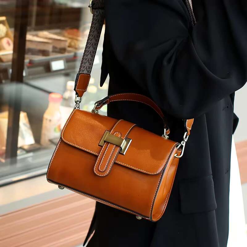 Women Cowhide Genuine Leather Bag Female Fashion Designer Handbag Ladies Small Square Bag Retro Crossbody Shoulder Bags