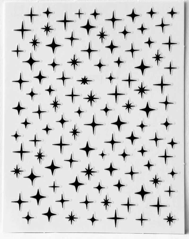 3D Silver/Rose Gold Hollow Cross Star Nail Art Stickers Design Self-Adhesive Hollow Cross Star Nail/Body Art Decor StickerXJ250120
