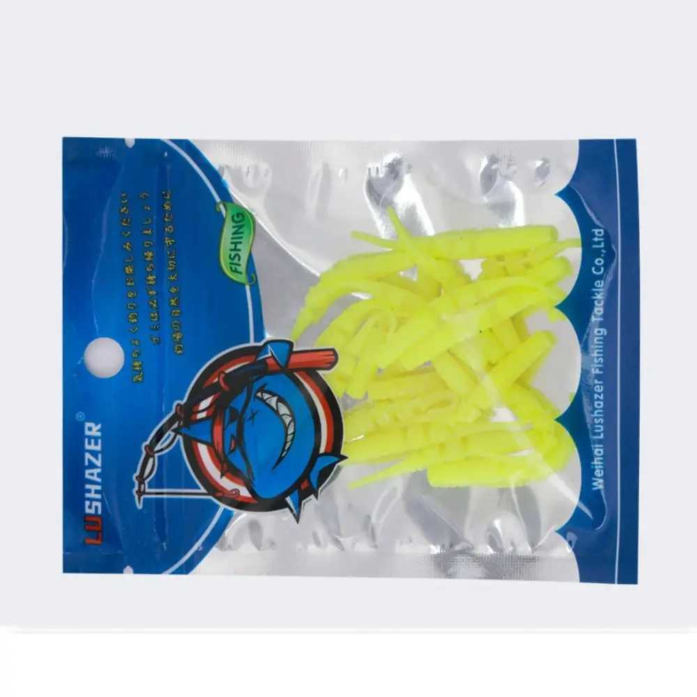 20PCS Wobblers Mini Ocean Rock Fishing Soft Lures Rubber Soft Baits 4cm Soft Worm Artificial Baits Bass Silicone FishXJ250122