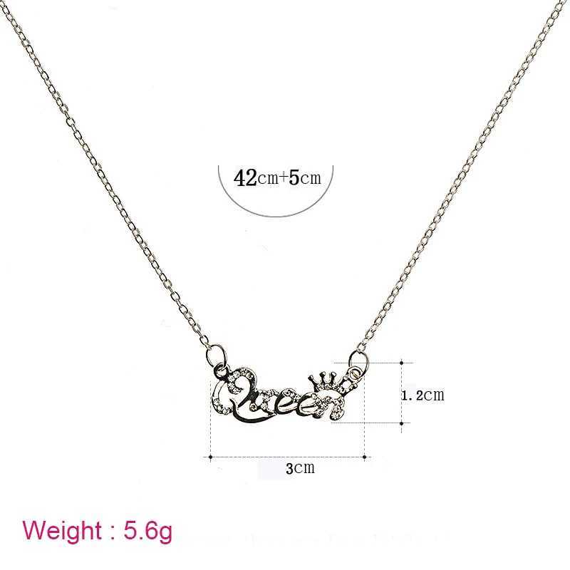 ZRM Romantic Gold Color Queen Crown Chain Necklace Zircon Crystal Necklace Girl Women Fashion Jewelry Birthday GiftsXJ250121