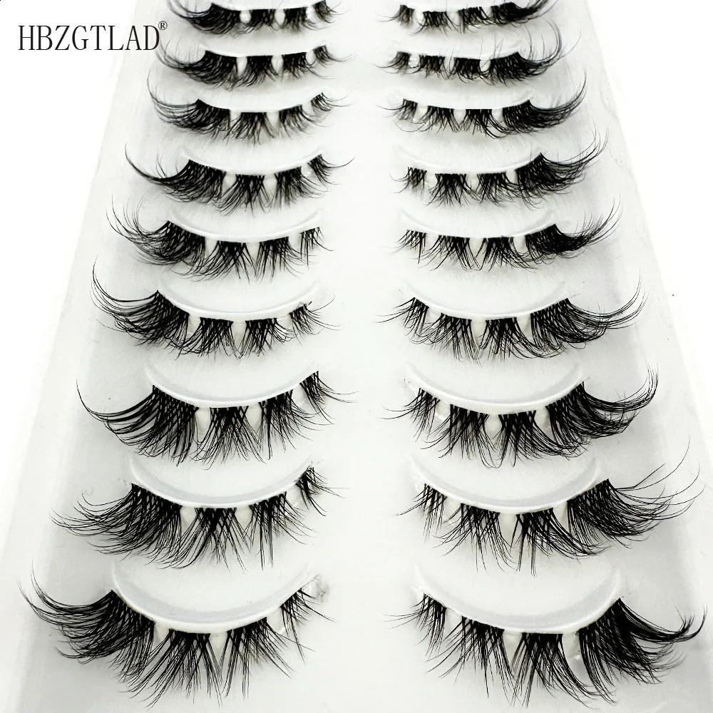 10pairs Mink Eyelashes Invisible Band Lash Extension Natural False Eyelashes Cross Cluster Fairy 3D Faux Big Eye Long Fake Lashe 250110