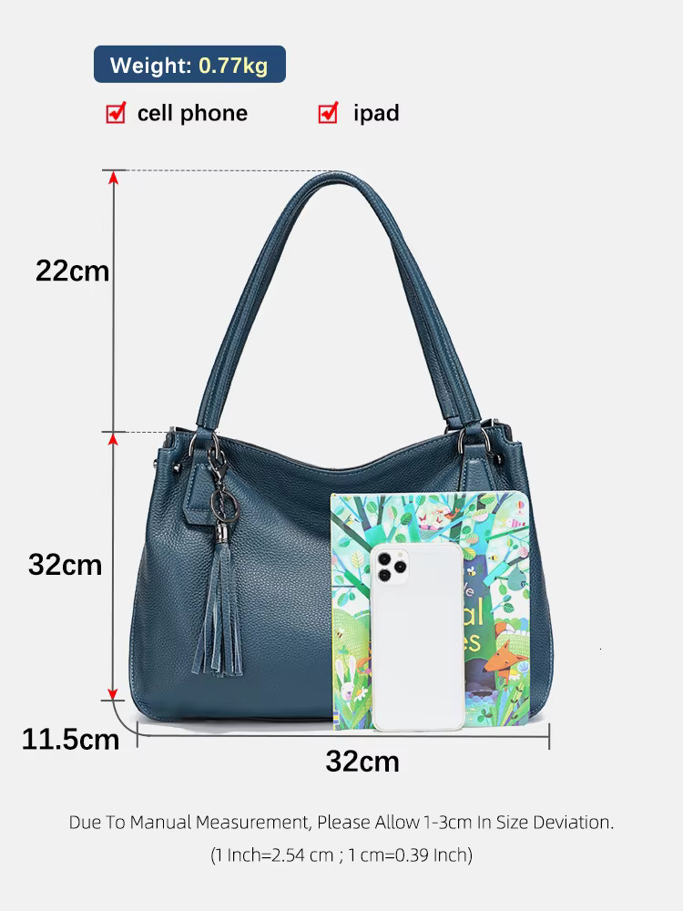 Zency Genuine Women's Tassel Shoulder Vintage Large Capacity Female Handbag Shopper Natural Leather Ladies Hobo Bag