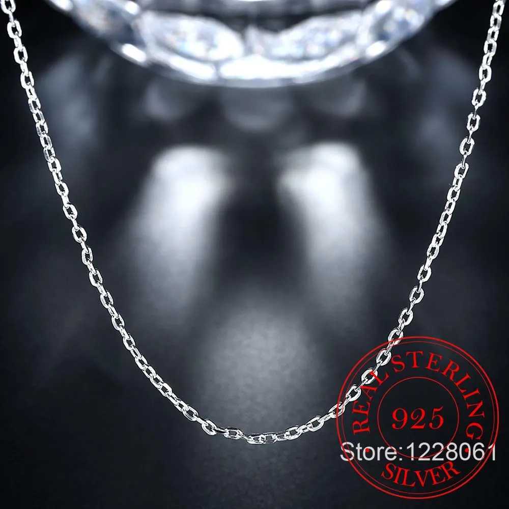 Womans Fine Jewelry 925 Sterling Silver Flat ROLO Chain Necklace Charm 2MM Wide Silver Necklace 1618 20 22 24XJ250114