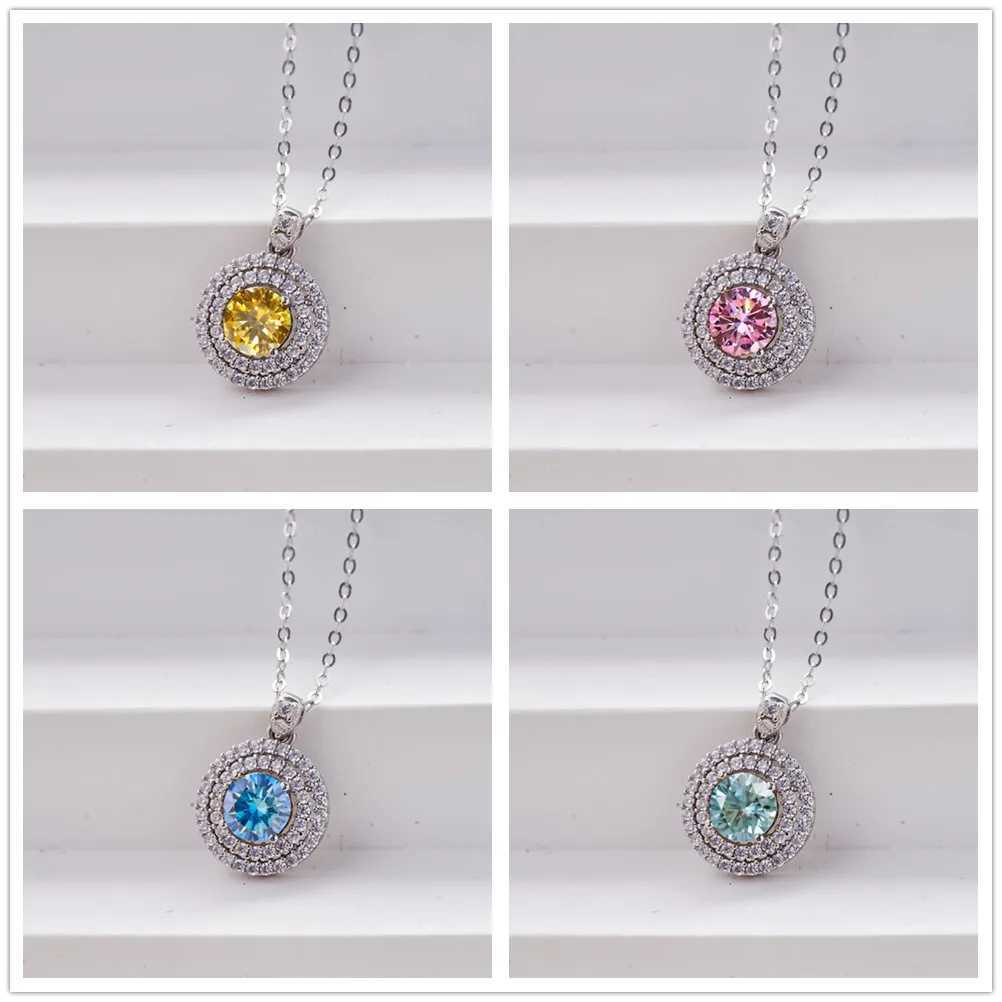 Moissanite lab Diamond Pendant Necklaces For Women 925 Sterling Silver Luxury Chain Trending d Bling Wedding JewelryXJ250114