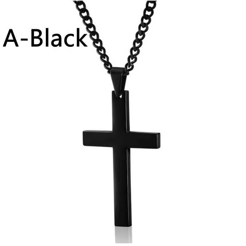 Luxury Mens Jewellery Cross Necklace Chain for Men Stainless Steel Necklace Men Hip Hop Jewelry Rhinestone Religious PendantXJ250121