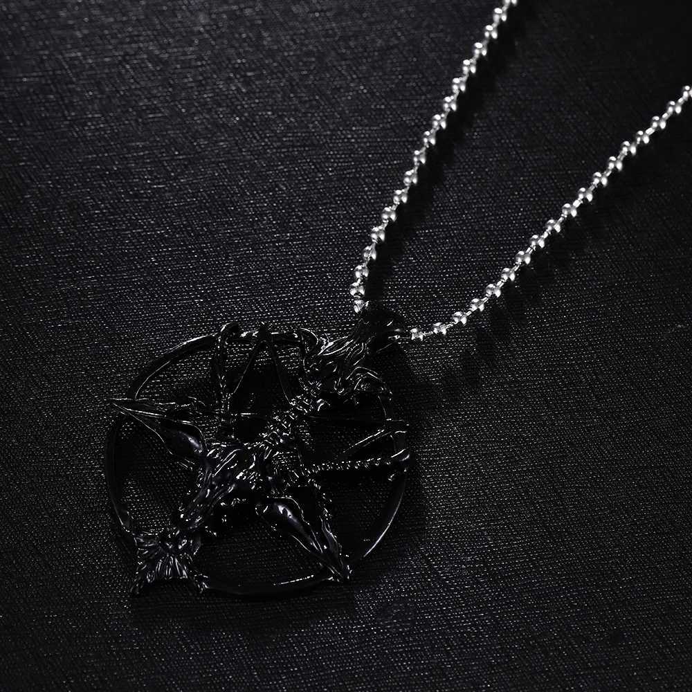 Vintage Pan God Skull Pendants Necklace Men Fashion Pentagram Goat Head Pendant Chain Unisex Luck Alloy Gothic Necklace JewelryXJ250121