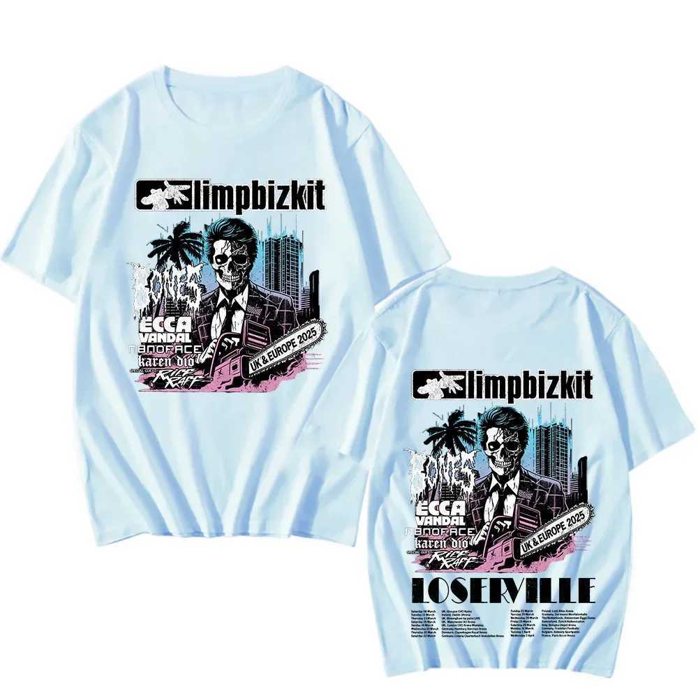 Limp Bizkit UK and Europe Tour 2025 T-shirt Rap Rock Retro Cotton T-shirt New Enjoy First T-shirt Unisex Fashion Crewneck Clothing X250203