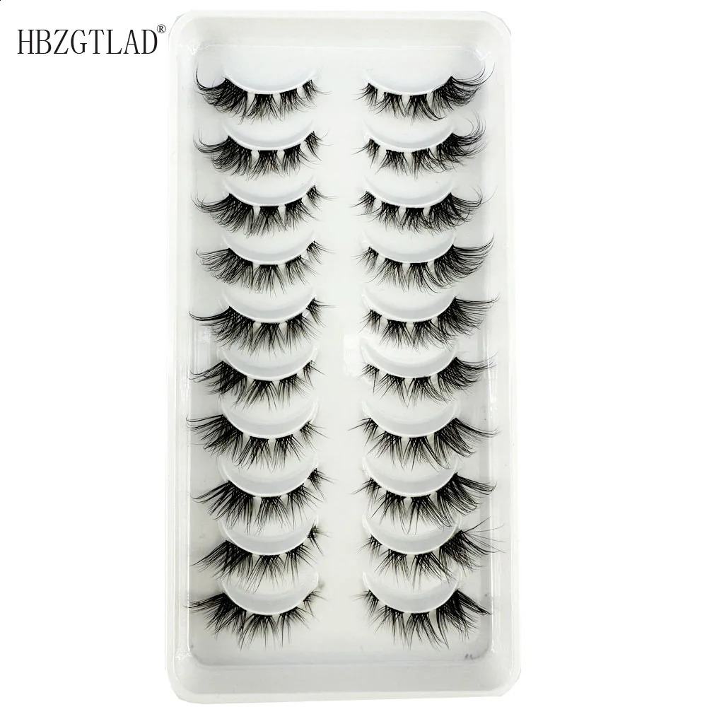 10pairs Mink Eyelashes Invisible Band Lash Extension Natural False Eyelashes Cross Cluster Fairy 3D Faux Big Eye Long Fake Lashe 250110