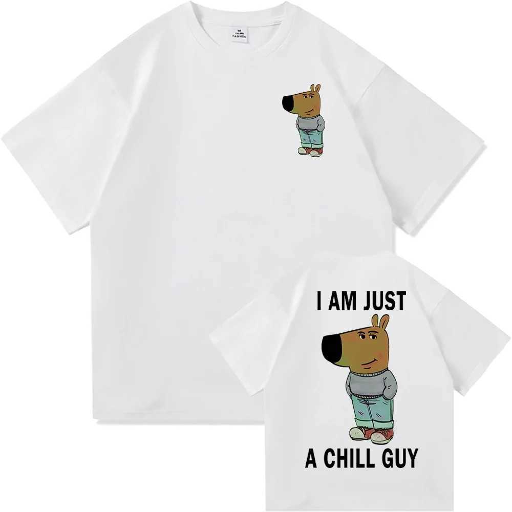 Im just a calm guy meme T-shirt summer fashion mens letter printed T-shirt unisex high-quality cartoon retro cotton T-shirt X250203