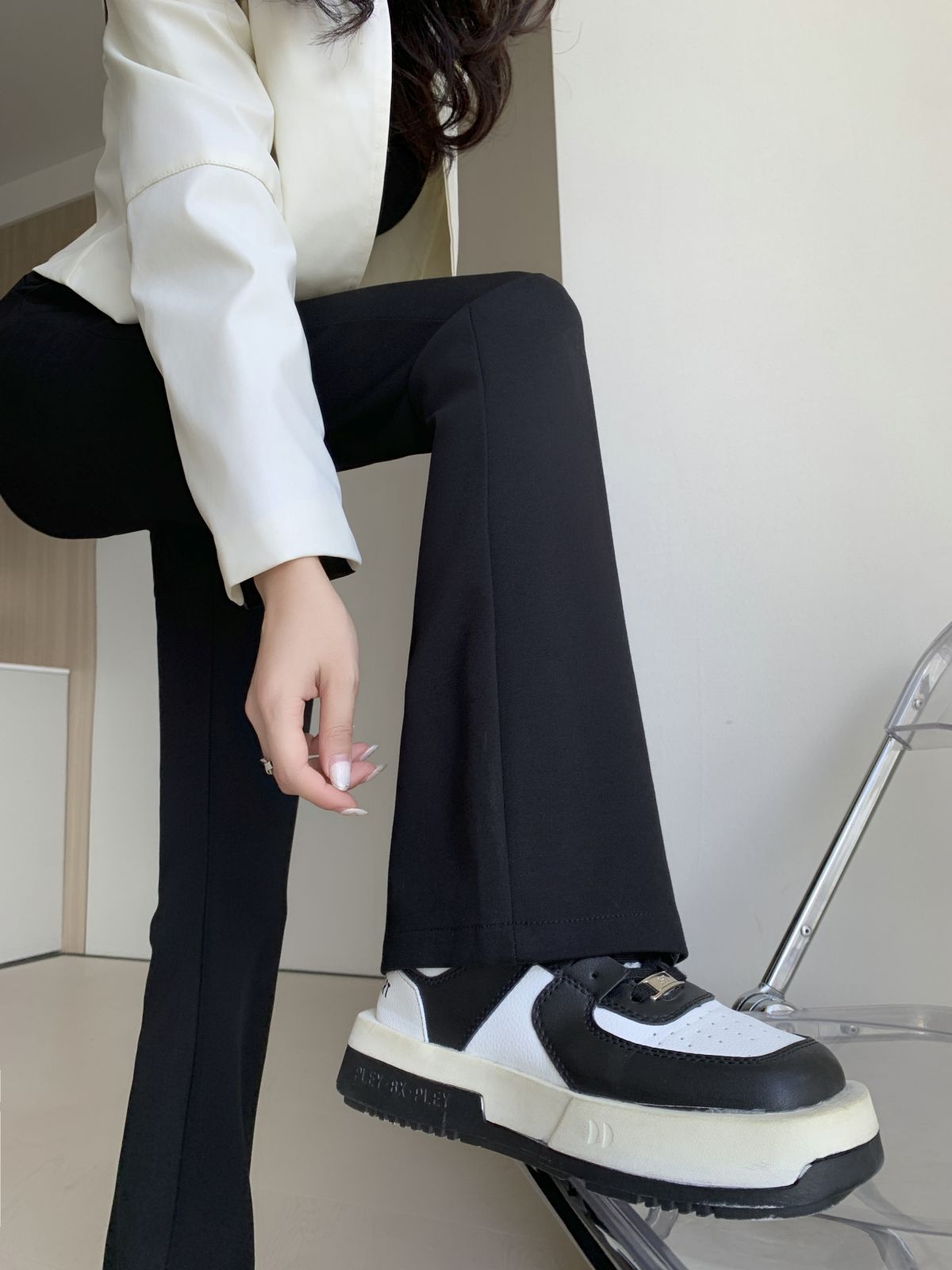 New best-selling micro-pull supermodel pants 4.0 spring women's new brocade cotton micro-horn long-leg casual pants