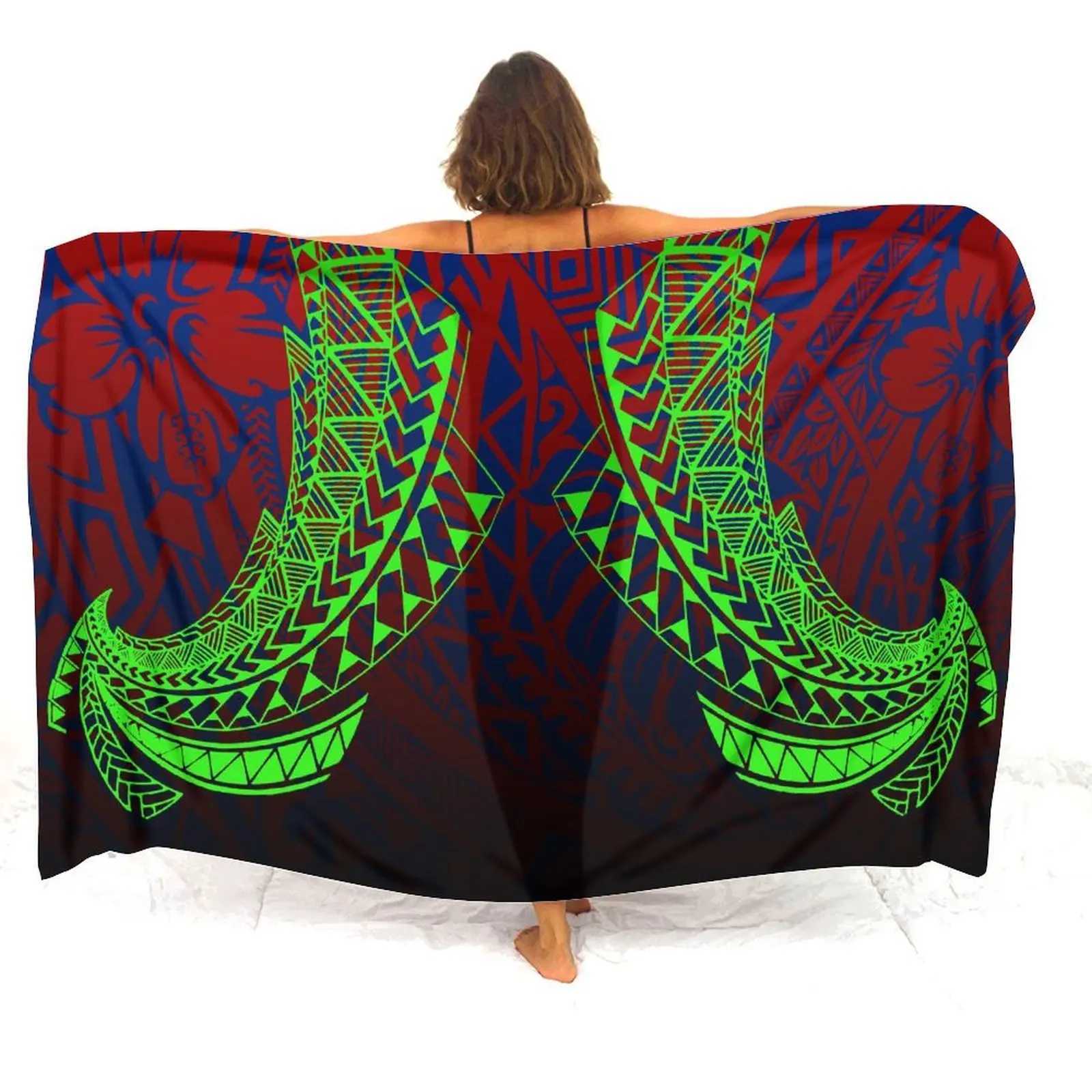 Haiian Tropical Elegant Sarong Shl Custom Polynesian Floral Print Tribal Ethnic Pattern 3d Printed Seaside Sun Shl ron W250120