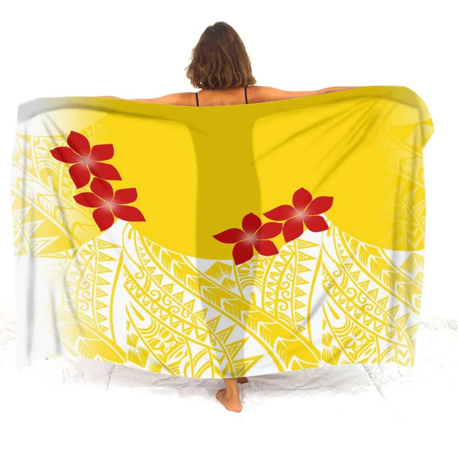 Samoa Fiji Vintage Art La Sarong Custom Polynesian Print Design One-Piece Sunblock Coat Free Shipping W250120