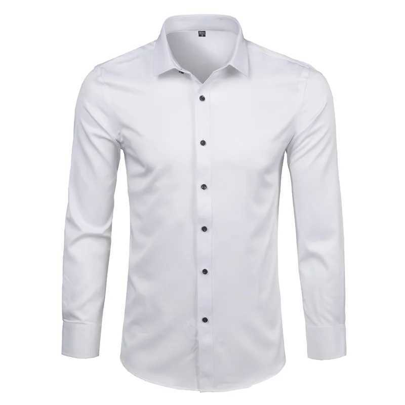 New Mens Minimalist Slim Fit Long Sleeve Shirts Classic Business Solid Color Office Shirt Casual Mens Clothing Tops 2024XJ250121