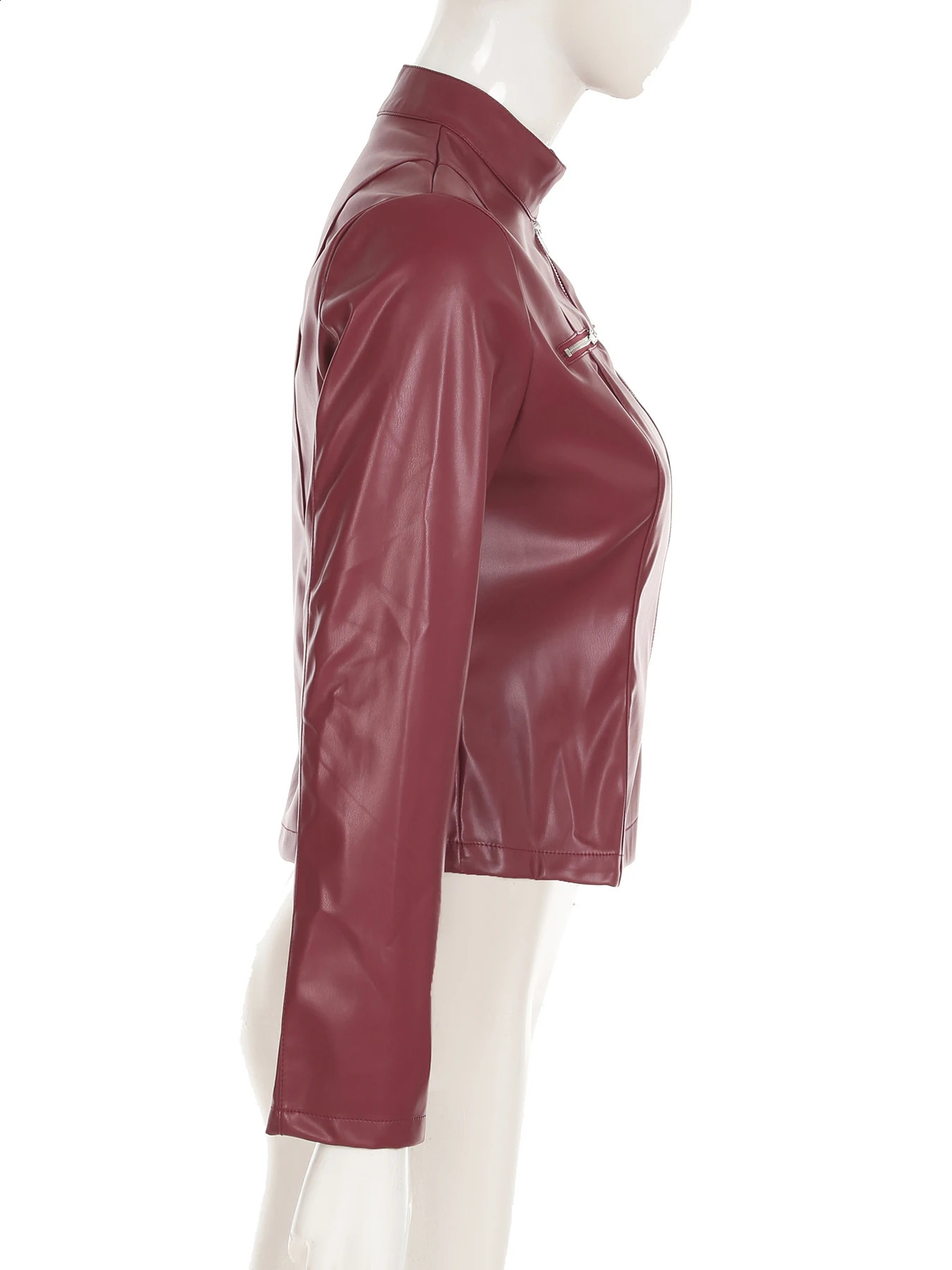 Rockmore Womens PU Leather Jackets Streetwear Basic Zipper Coats Autumn Vintage Solid Outerwear Y2k Clothes Aesthetic 90s Tops 250122