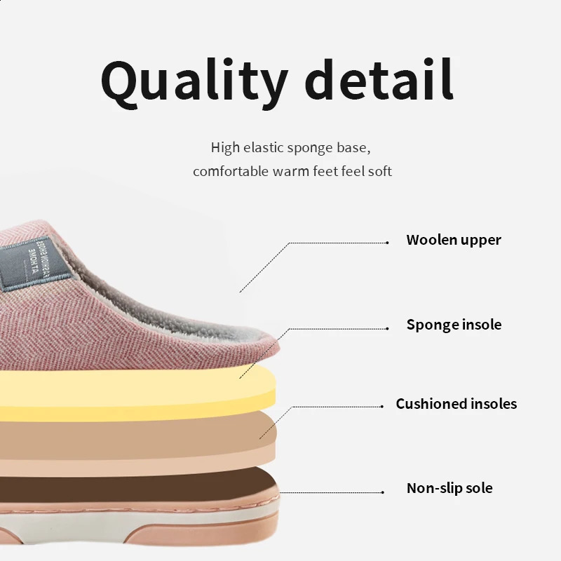 Winter Warm Men Fur Slippers House Non Slip Soft Shoes Comfort Flat Heel Home Indoor Bedroom Plush for Couples 250117