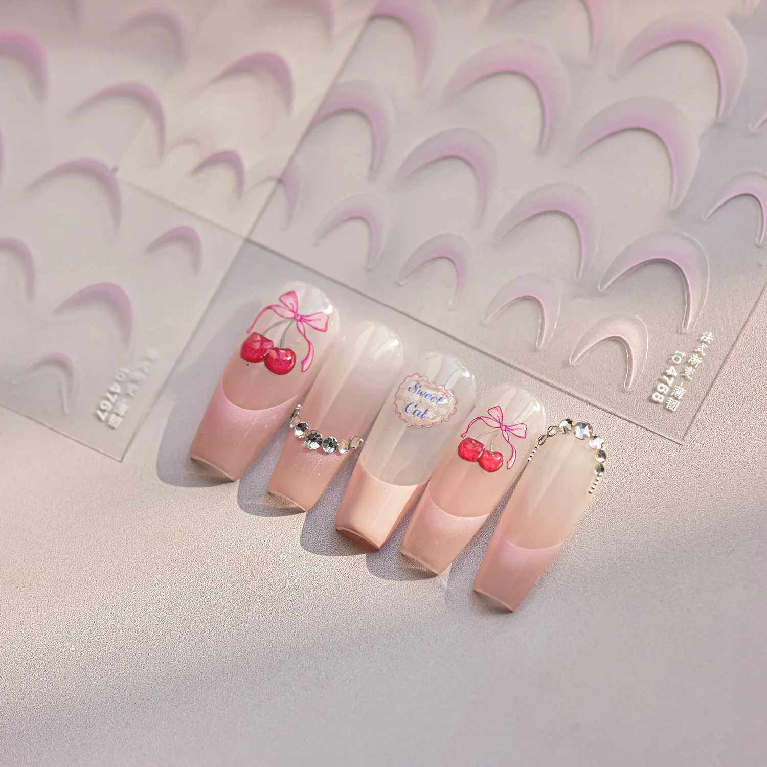 Elegant White French Gradient Nail Art Stickers High Quality Basic Version Adhesive Decal Art Idea Decoration Accessories T-4403XJ250120