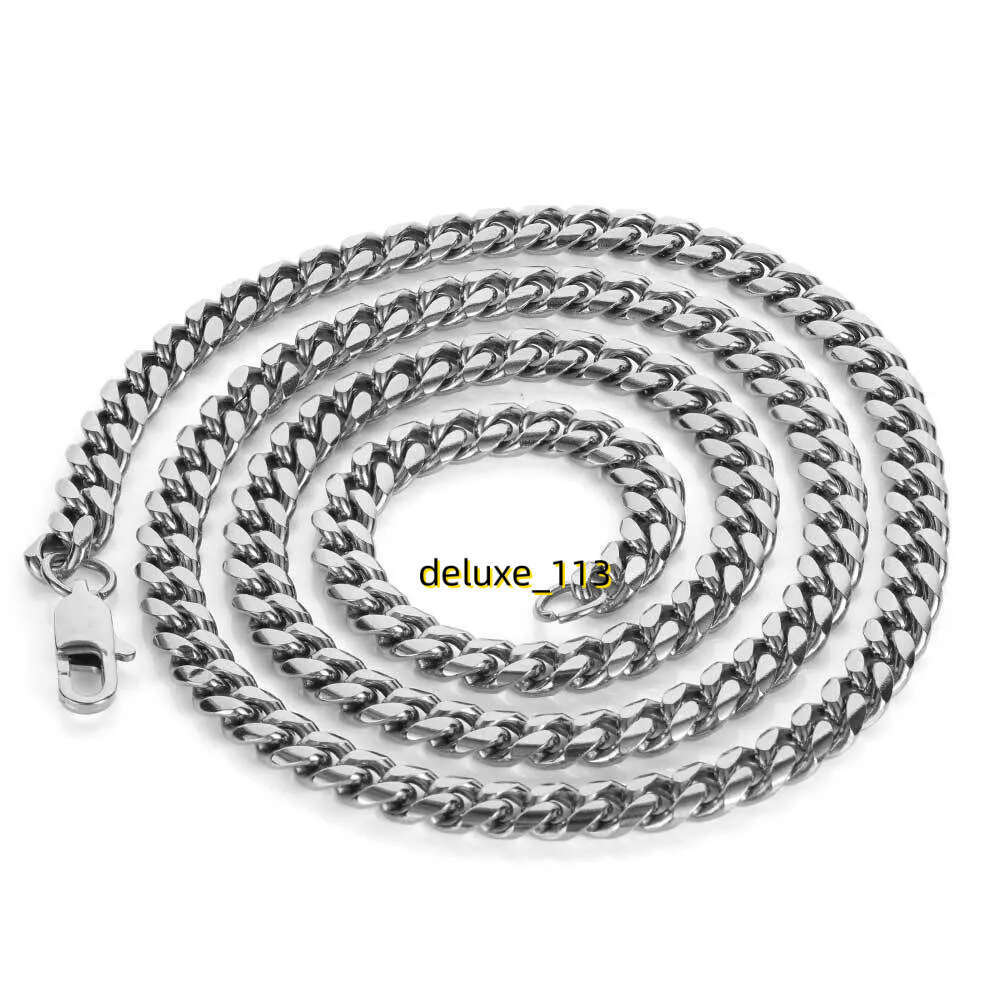 Hip Hop Cuban k Chain Real Gold Plated Stainless Steel Metal Necklace for Men 4mm 6mm 8mm