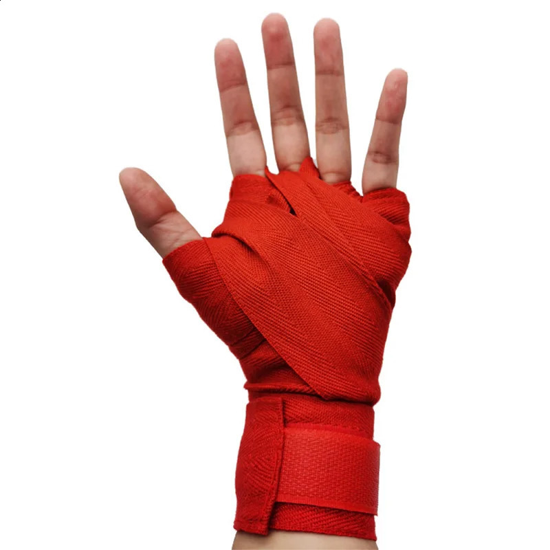 2PCS 1.5/2/3/5M Cotton Boxing Bandage Sports Strap Sanda Kick Boxing MMA Hand Gloves Protector Belt Boxing Sports Wraps Bandage 250117