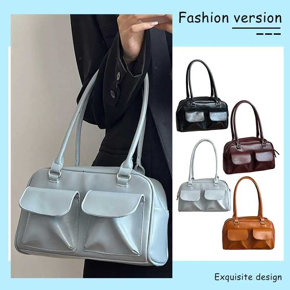 Women Zipper Shoulder Bag Fi Leather Tote Handbag Casual Sahel Bag Versatile Large Capacity Shopping BagXJ250121