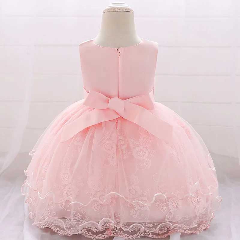 Pink White Baby Girl Dress 1st Birthday Dress For Christmas Kids Clothes Child Christening Princess Evening Clothing Dresses X250203