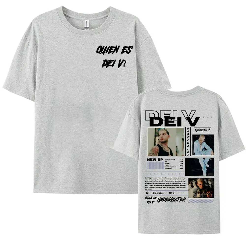 Rapper Who is Dei V? Underwater Tour T-shirts for Men Vintage Hip Hop Pop Music T-shirt Unisex O-Neck Oversized Cotton T Shirt X250203