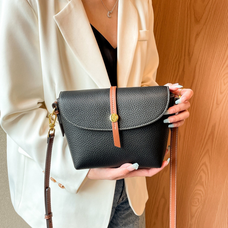 Bag 2025 New Summer Genuine Leather Single Shoulder Crossbody Small Bag, High-End Texture Backpack, Niche Shell Bucket Women's Bag