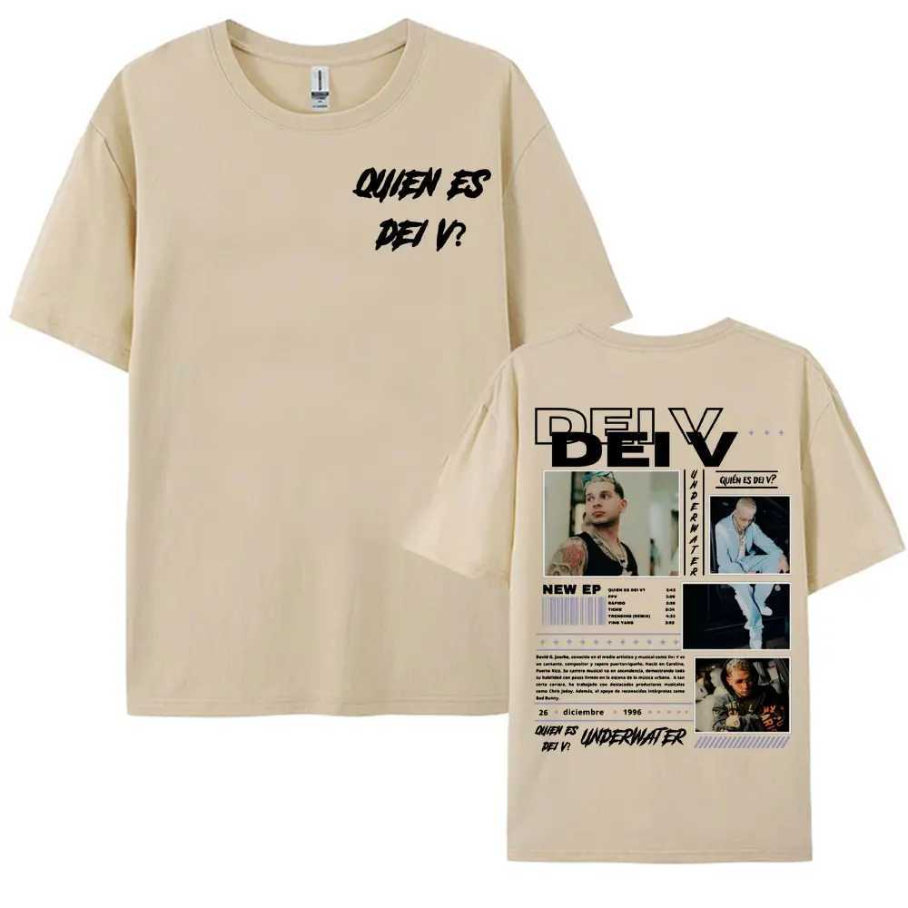 Rapper Who is Dei V? Underwater Tour T-shirts for Men Vintage Hip Hop Pop Music T-shirt Unisex O-Neck Oversized Cotton T Shirt X250203