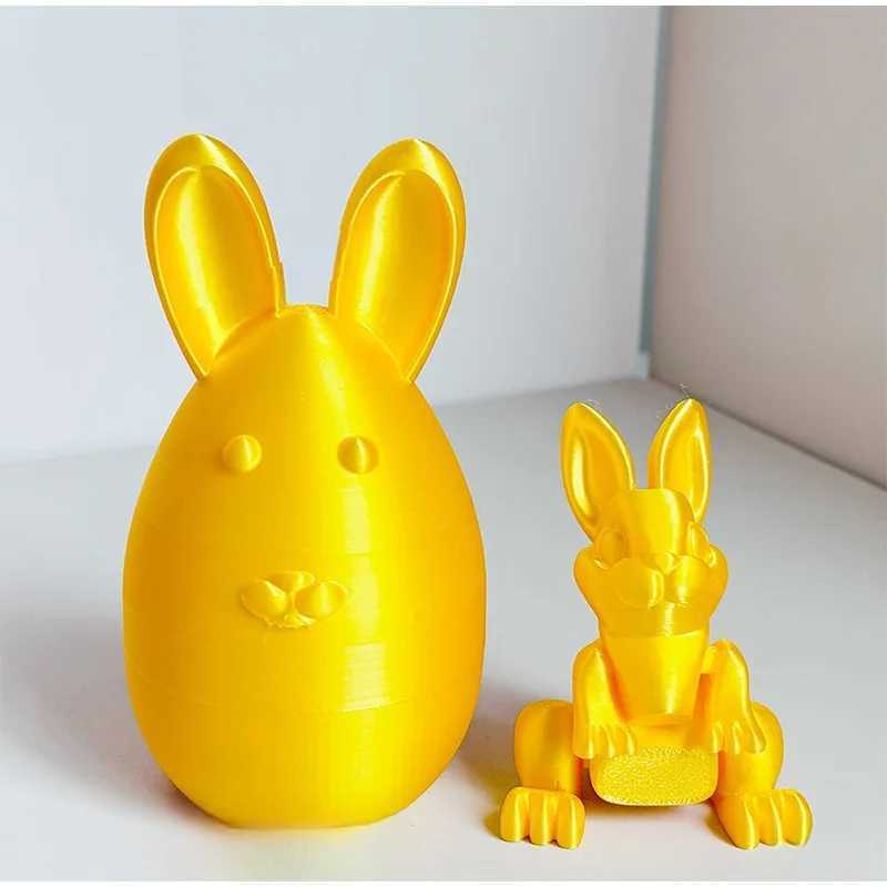 3d Printing Egg Set Cute Easter Decorations Rabbit Modle Movable Rotatable Articulated Desktop Ornament Kid Toy Free shipping