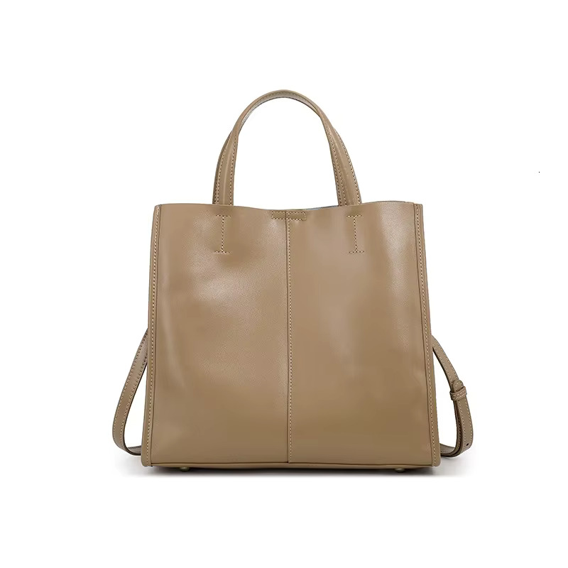 Zency Genuine Leather New Simple Shoulder Bag Large Capacity Shopper bags handbags women Casual Handbag Crossbody Vintage Oil Wax Tote