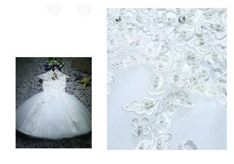 New Baby Girls Baptism Dresses White Pearls Beads Lace 1 Year Birthday Dress Infant Princess Christening Dress X250203