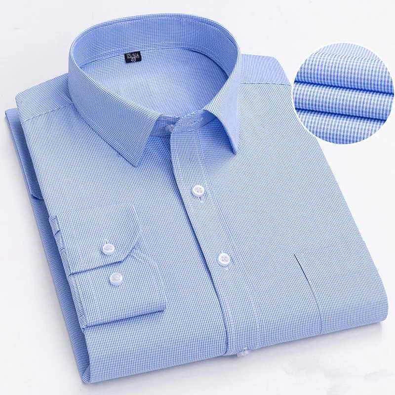 2024 New Mens Printed Long sleeved Shirt Comfortable and Slim Fit Business Social Formal Office Banquet Suitable Spring AutumnXJ250121