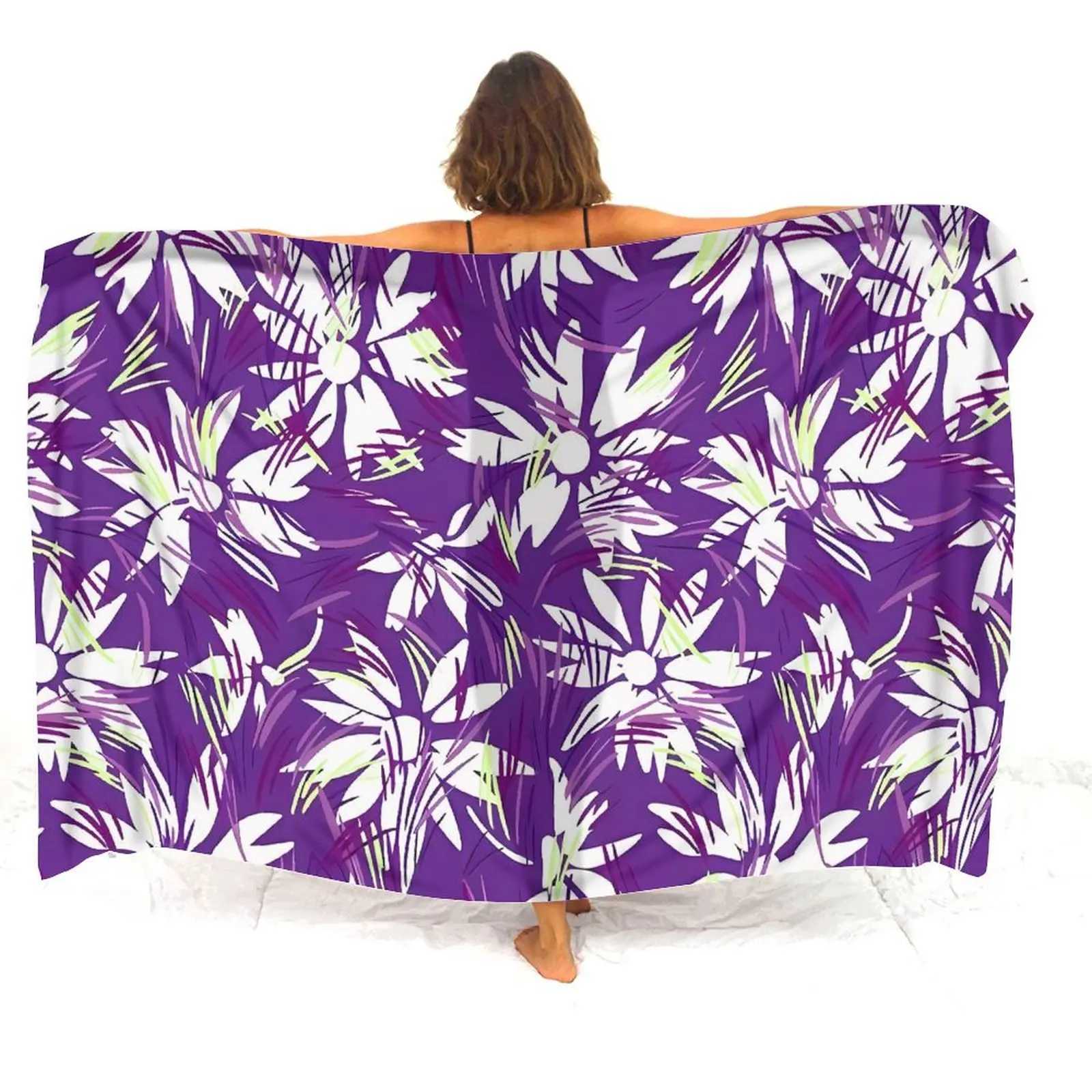 Summer Vintage Design Polynesian Tribal Ethnic Print Large Size Ladies Custom Beach Coat Smock Scarf Sarong W250120