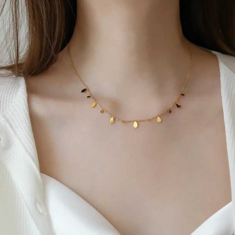 Small Round Necklace Made of Titanium Steel for Girls Simple Clavicle Chain Neck Jewelry Accessories for Women Birthday GiftXJ250121