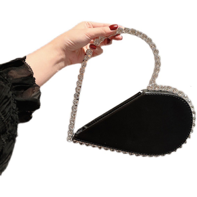 French Banquet Women's Sparkling Bag, Same Niche Design, Socialite Rhinestone Love Party Handbag Trend