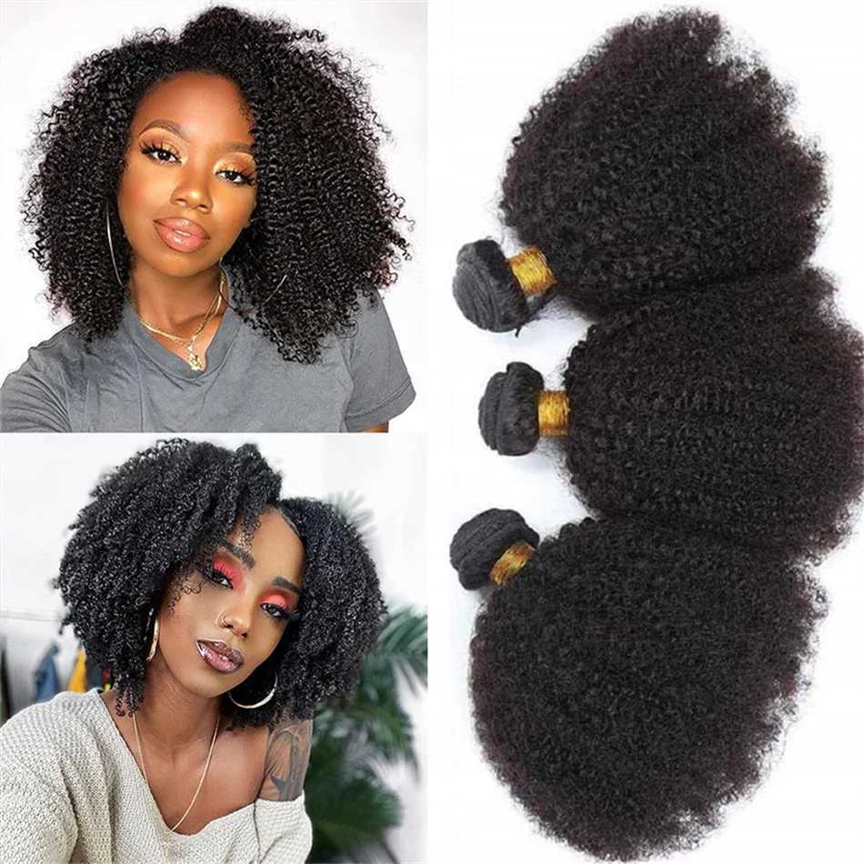 Brazilian Afro Kinky Curly Human Hair Bundles 4b 4c Afro kinky Bulk Human Hair Weave Bundle Deal Hair Extensions WholesaleXJ250120