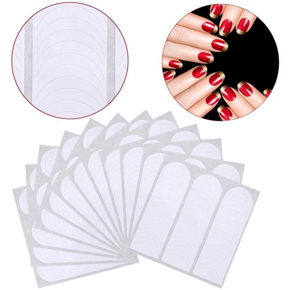 5/10/15 Sheets Nails Sticker Stencil Tips Guide French Manicure Nail Art Decals Form Fringe DIY Sencil 3D Styling Beauty ToolsXJ250120