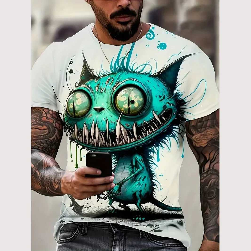 Funny 3D Animal Printed T Shirt For Men Street Trend Harajuku Clothing Casual O-neck Short Sleeve Fashion Breathable Summer TopsXJ250117