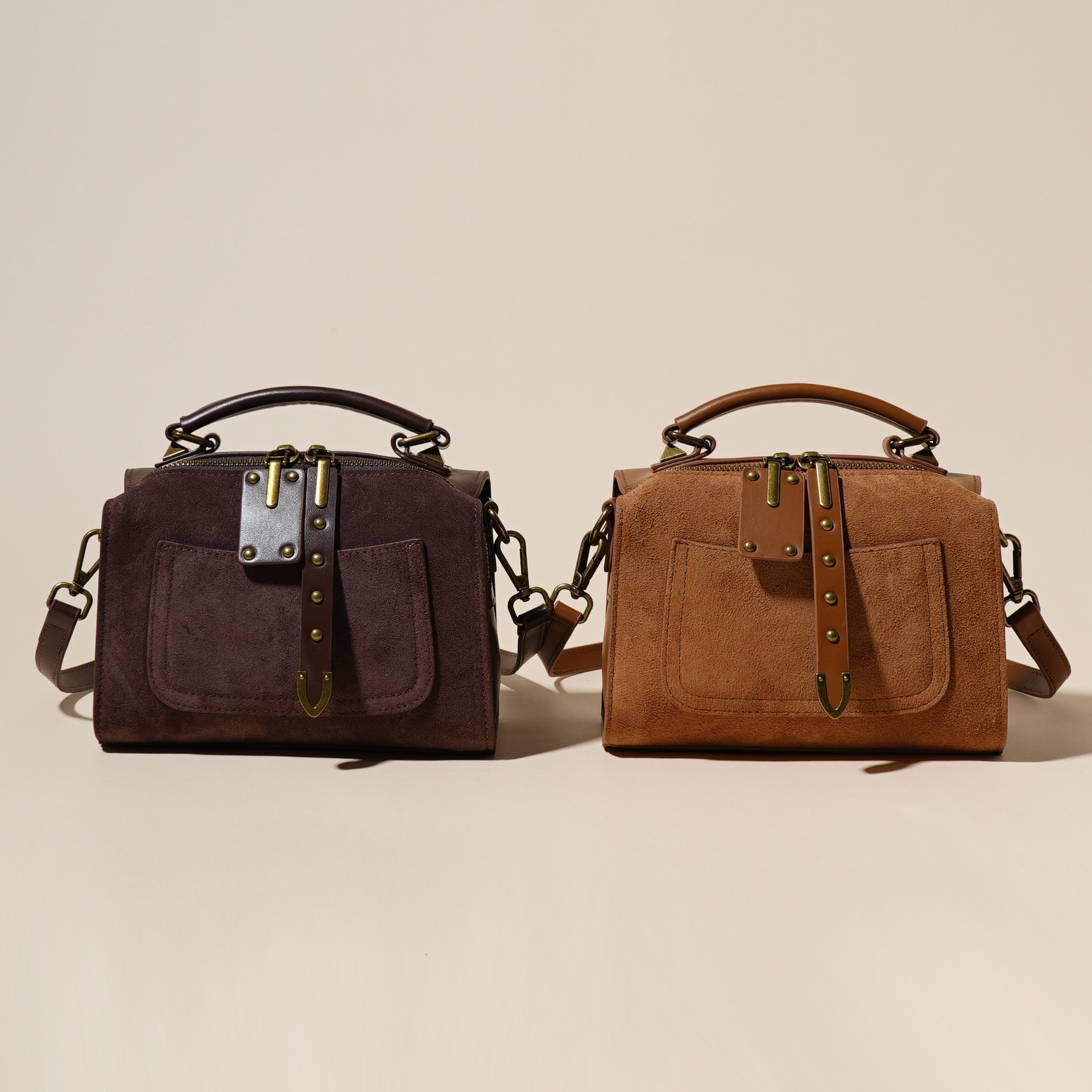 Bag Genuine Leather Boston Women's Autumn Winter New Style, Trendy And Fashionable, Versatile For Commuting, Shoulder Bag, Crossbody Handbag