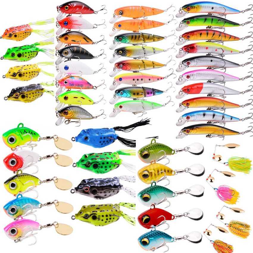 Fishing Lure Tackle Kit Set Hard Bait Artificial Rotating Floating Fishing Minnow Crankbait Wobblers Spinner Sinking Hooks LuresXJ250122