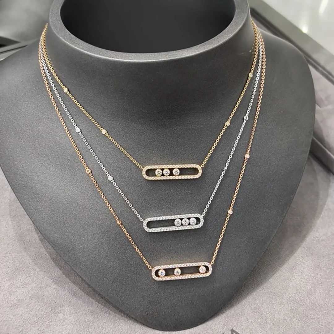 Baby three activity diamonds sterling silver womens necklace with thick 18K gold plating. Holiday giftsXJ250114